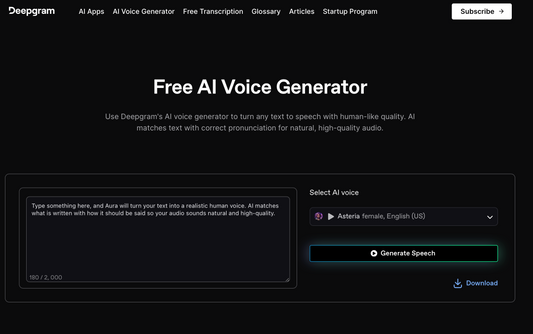 Deepgram’s AI Voice Generator