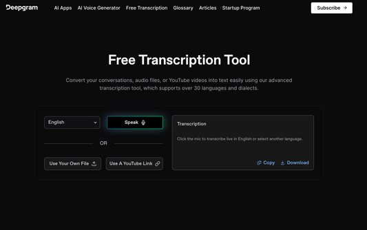 Deepgram’s Transcription Tool